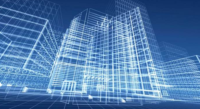 智能網(wǎng)絡助力傳統(tǒng)建筑打造智能建筑。效果圖